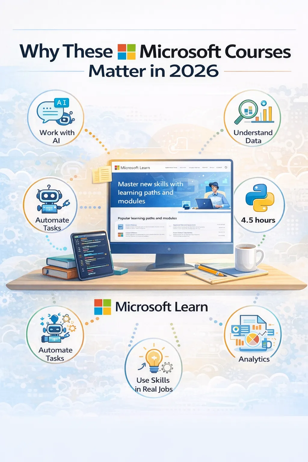 Why free Microsoft courses matter in 2026 for learning AI, data analytics, automation, and real-world tech skills