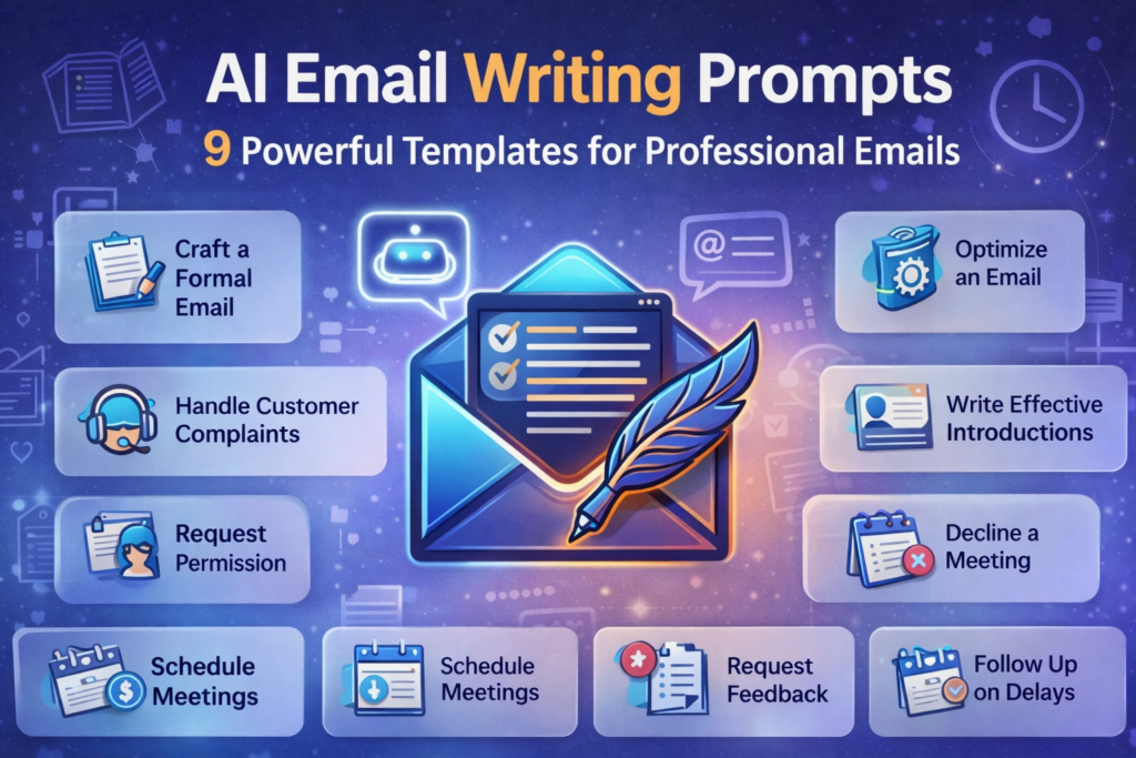 AI email writing prompts for professional and business communication