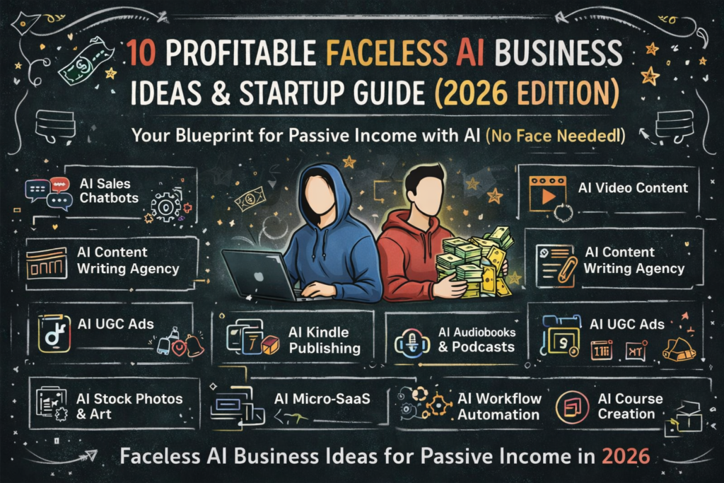 faceless AI business ideas to build profitable income streams in 2026